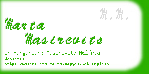 marta masirevits business card